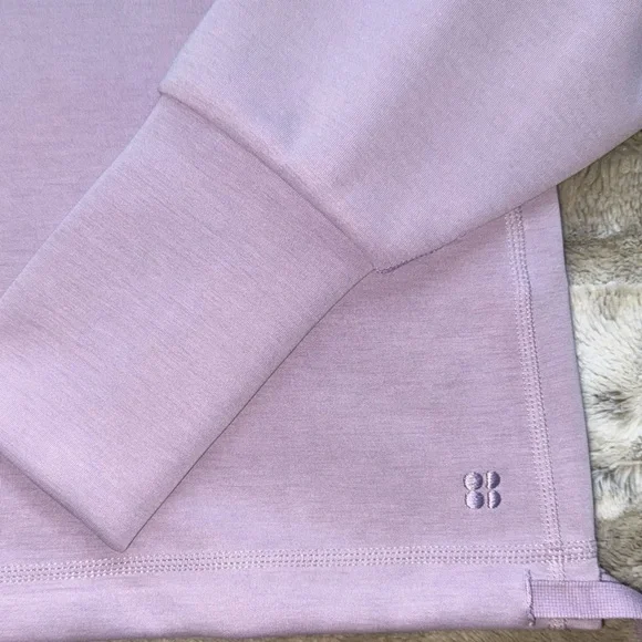 Sweaty Betty Class Crop Tie Waist Sweatshirt in Lavender Size 4 - Picture 4 of 10